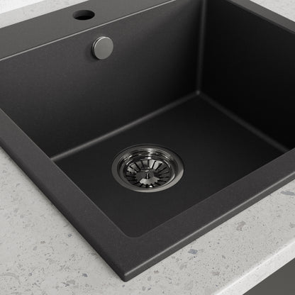 Laveo Alena Granite Sink 1 Bowl - Monochrome Black