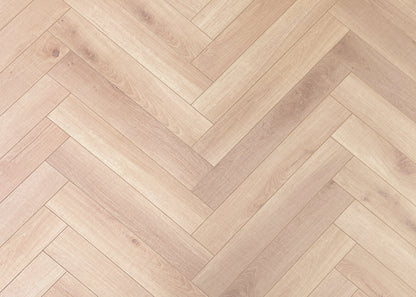 Authentic Herringbone Sun Bleached Oak laminate flooring