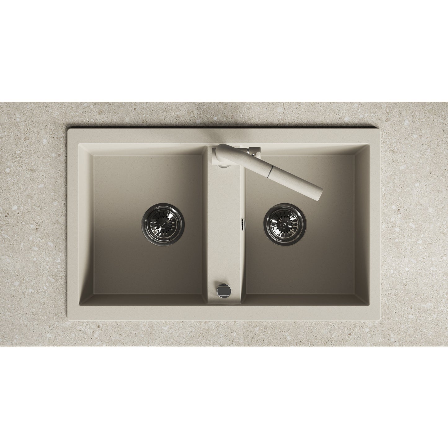 Laveo Barbados Granite Sink 2 Bowl - Beach Sand