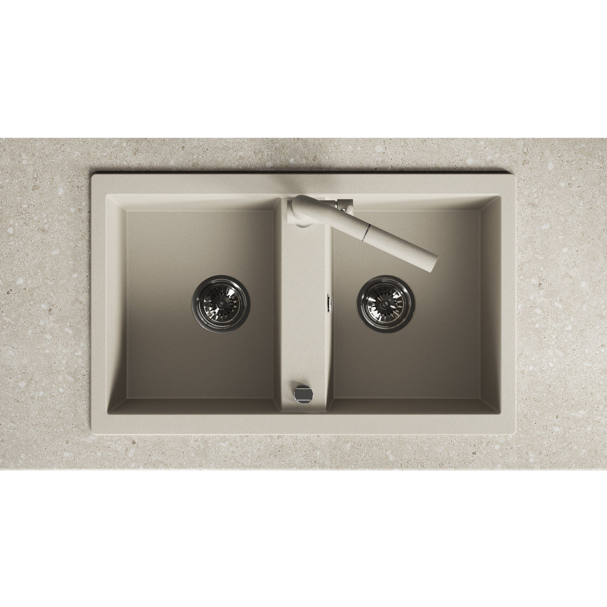 Laveo Barbados Granite Sink 2 Bowl - Beach Sand – product view 4