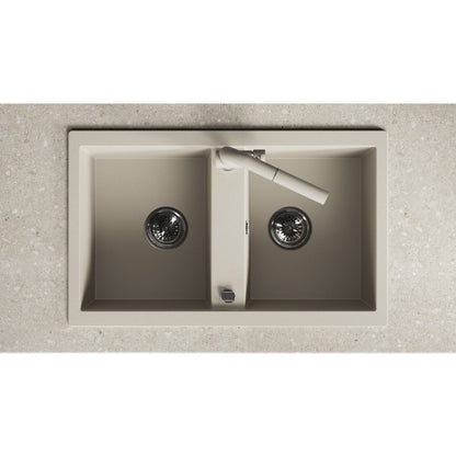 Laveo Barbados Granite Sink 2 Bowl - Beach Sand – product view 4