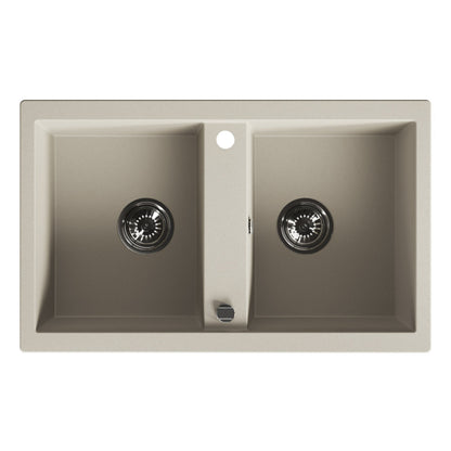 Laveo Barbados Granite Sink 2 Bowl - Beach Sand – product view 5