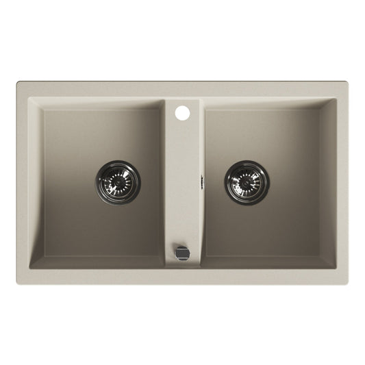 Laveo Barbados Granite Sink 2 Bowl - Beach Sand – product view 5