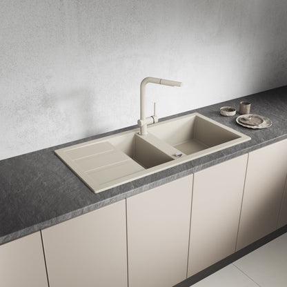 Laveo Barbados Granite Sink 1.5 Bowl - Beach Sand – product view 1