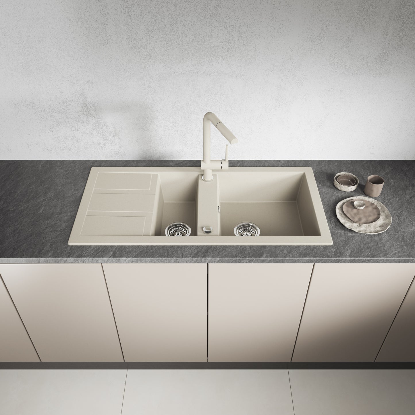 Laveo Barbados Granite Sink 1.5 Bowl - Beach Sand