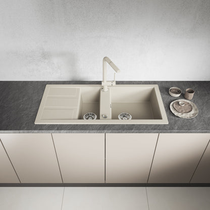 Laveo Barbados Granite Sink 1.5 Bowl - Beach Sand – product view 2