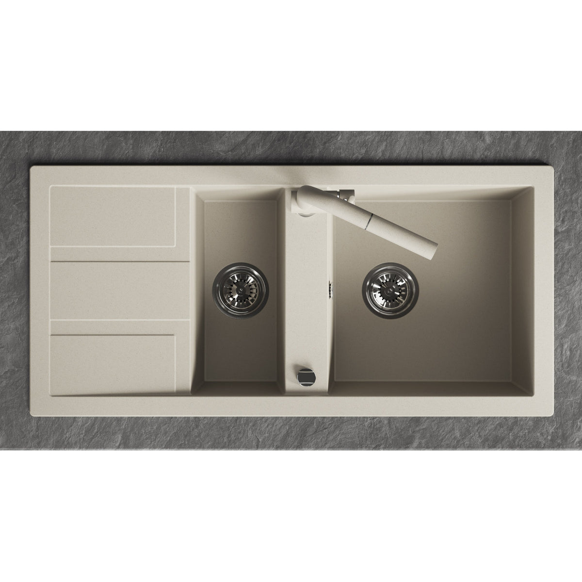 Laveo Barbados Granite Sink 1.5 Bowl - Beach Sand – product view 4