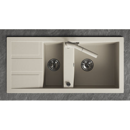 Laveo Barbados Granite Sink 1.5 Bowl - Beach Sand – product view 4