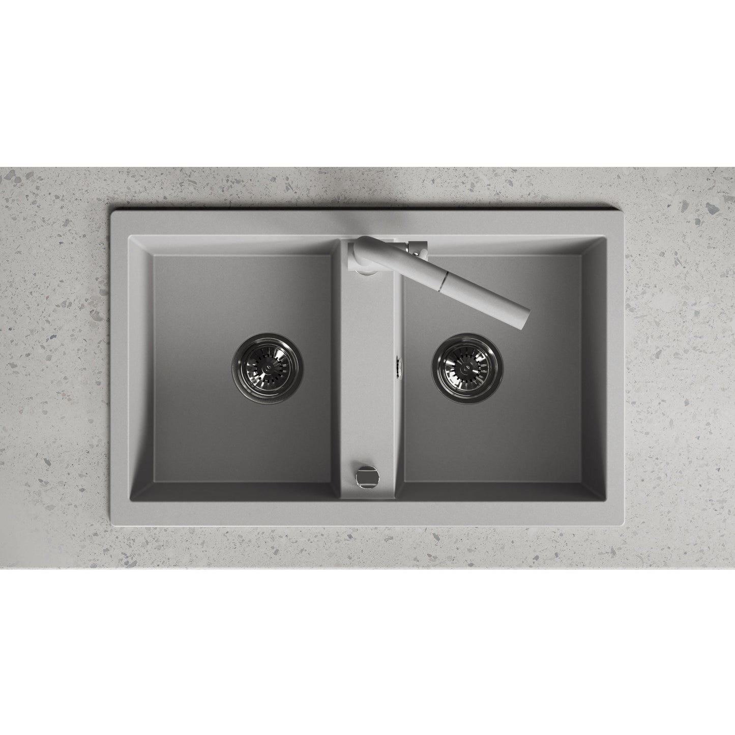 Laveo Barbados Granite Sink 2 Bowl - Grey – product view 4