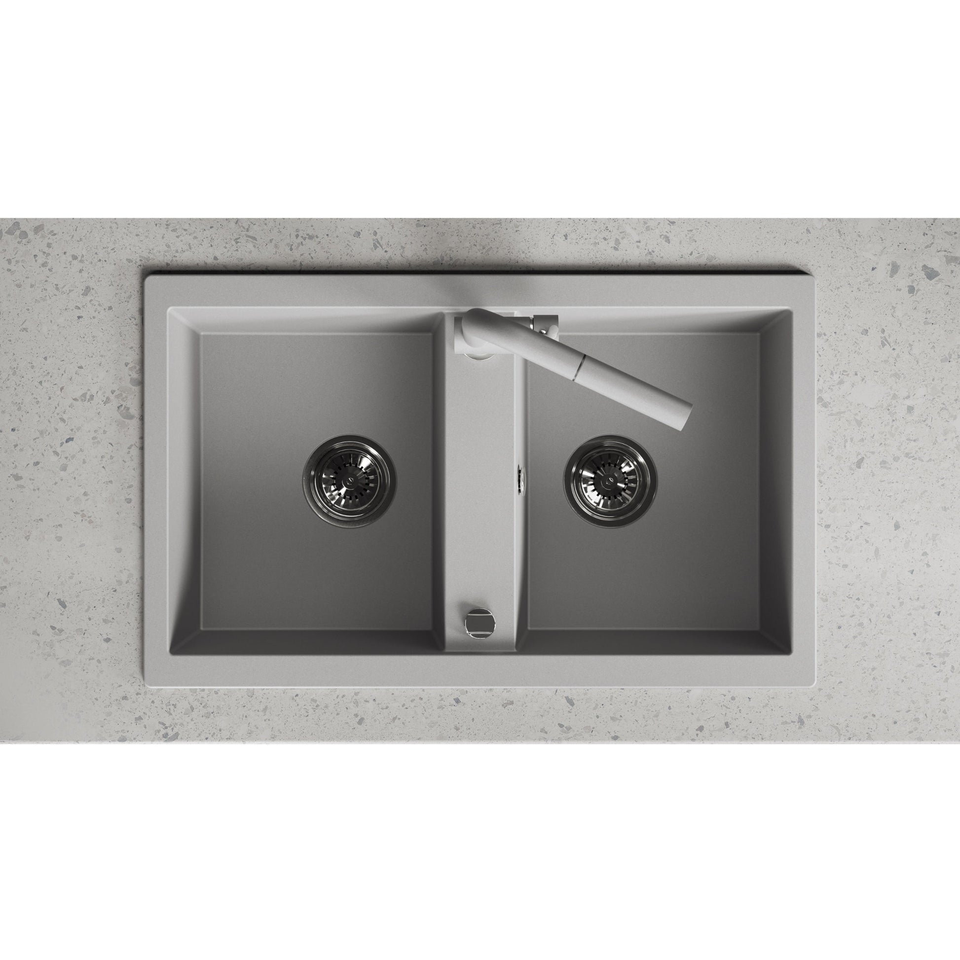 Laveo Barbados Granite Sink 2 Bowl - Grey – product view 4