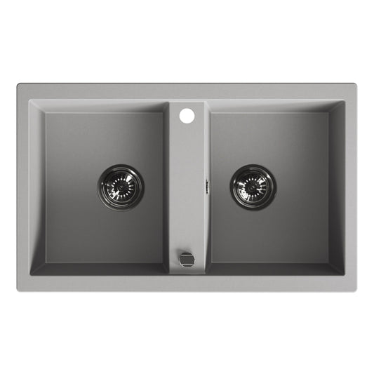 Laveo Barbados Granite Sink 2 Bowl - Grey – product view 5