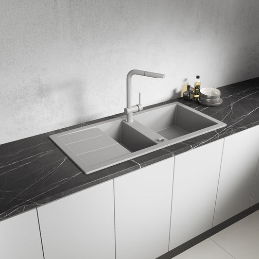 Laveo Barbados Granite Sink 1.5 Bowl - Grey – product view 1
