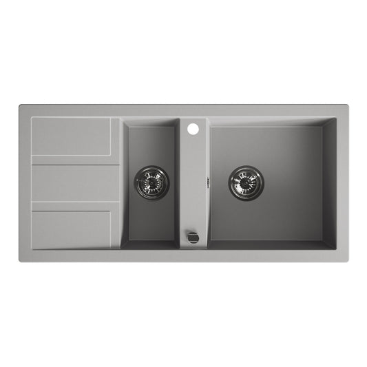 Laveo Barbados Granite Sink 1.5 Bowl - Grey – product view 4