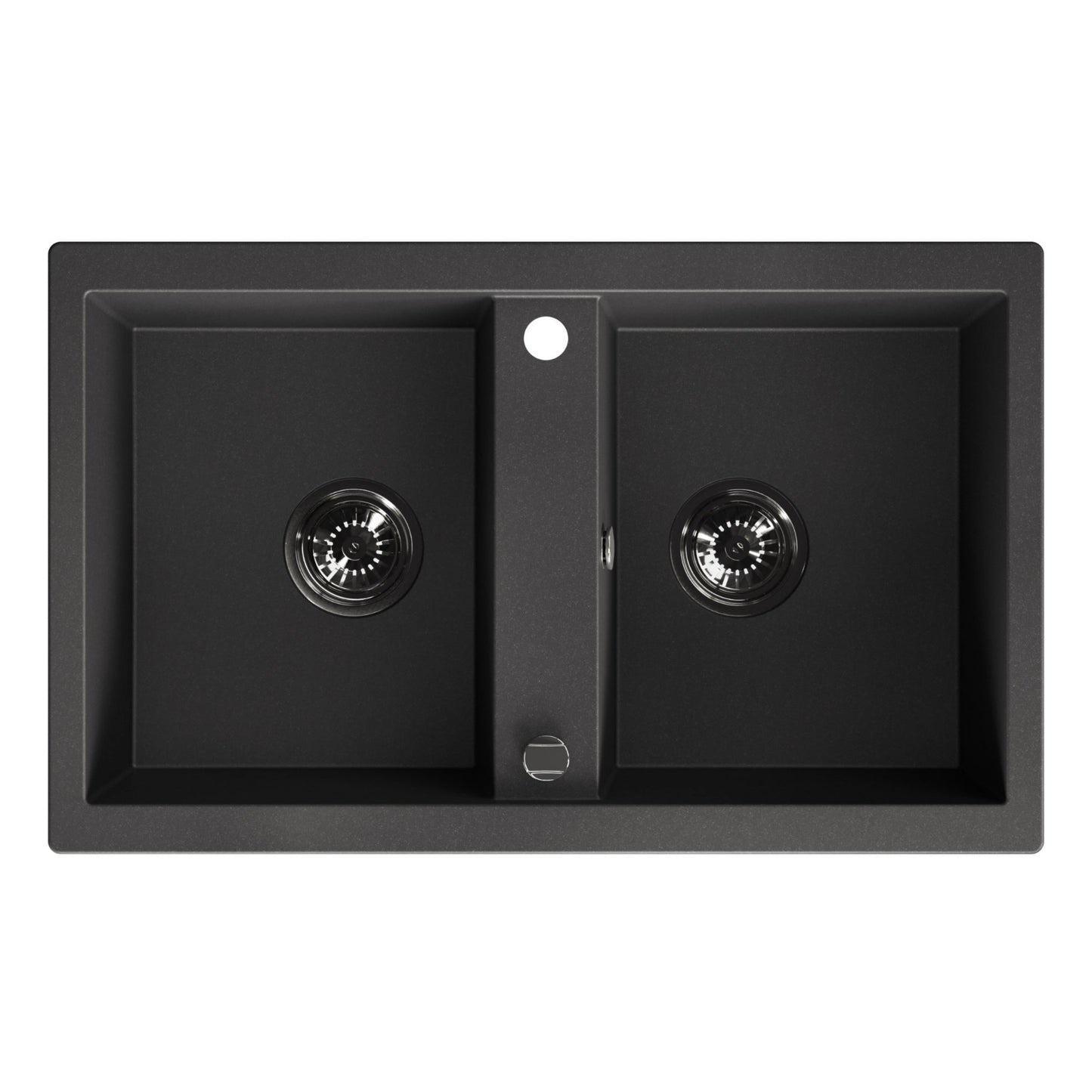Laveo Barbados Granite Sink 2 Bowl - Black – product view 4