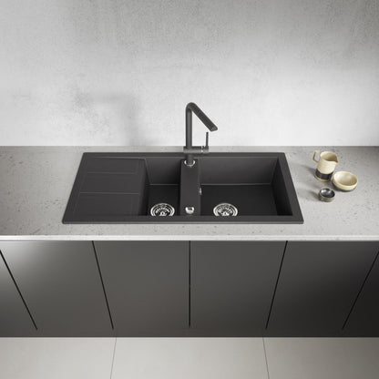 Laveo Barbados Granite Sink 1.5 Bowl - Black – product view 2