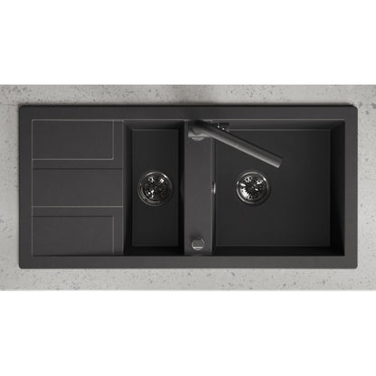 Laveo Barbados Granite Sink 1.5 Bowl - Black – product view 3