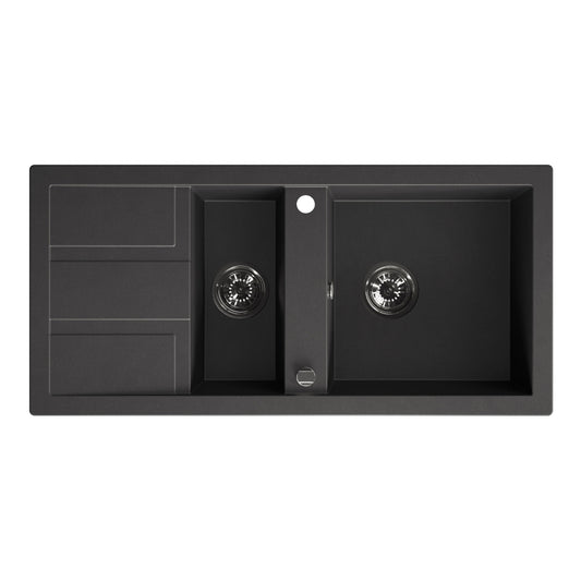 Laveo Barbados Granite Sink 1.5 Bowl - Black – product view 4