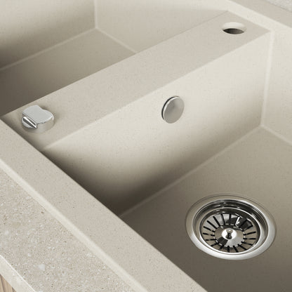 Laveo Barbados Granite Sink 2 Bowl - Beach Sand