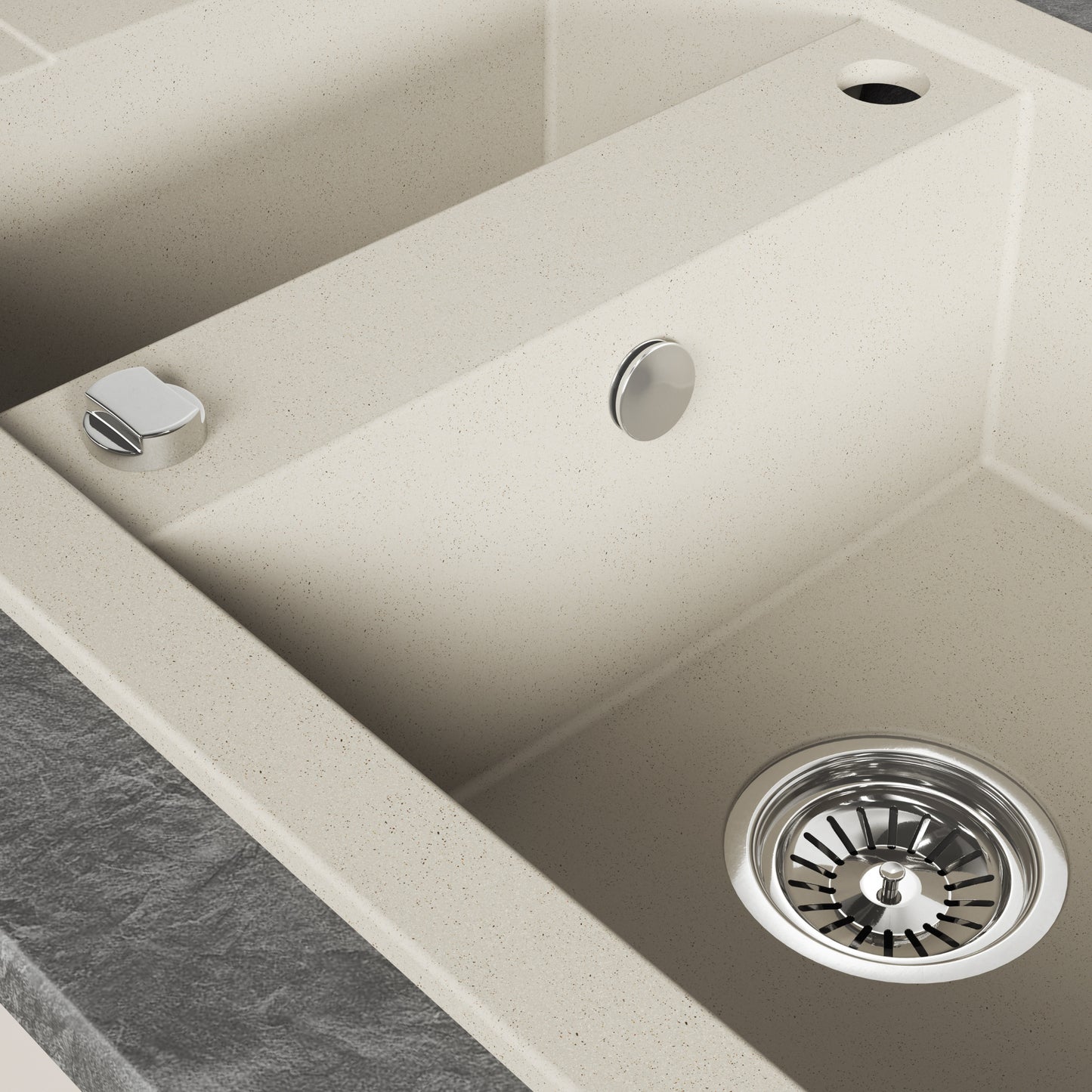 Laveo Barbados Granite Sink 1.5 Bowl - Beach Sand