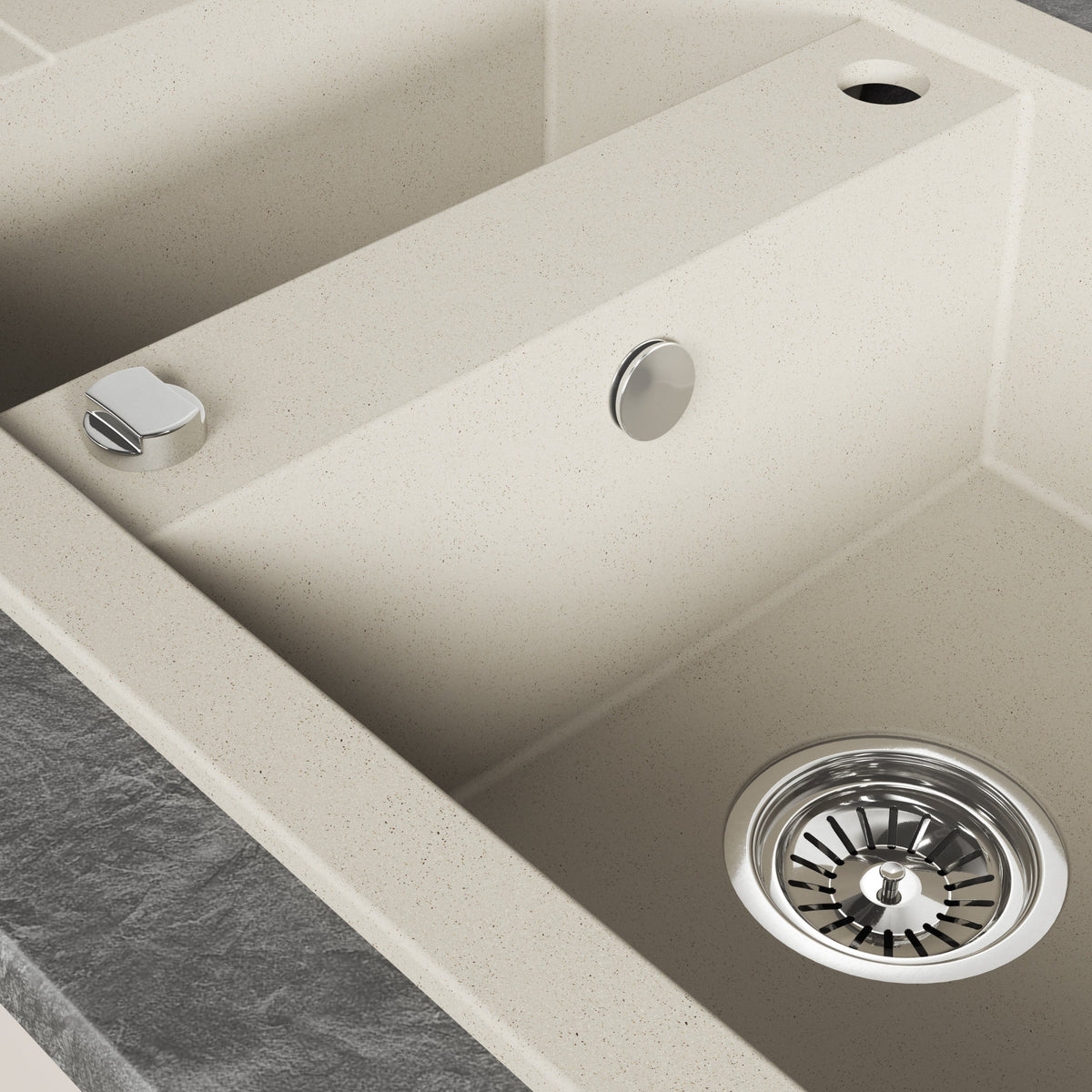 Laveo Barbados Granite Sink 1.5 Bowl - Beach Sand – product view 3
