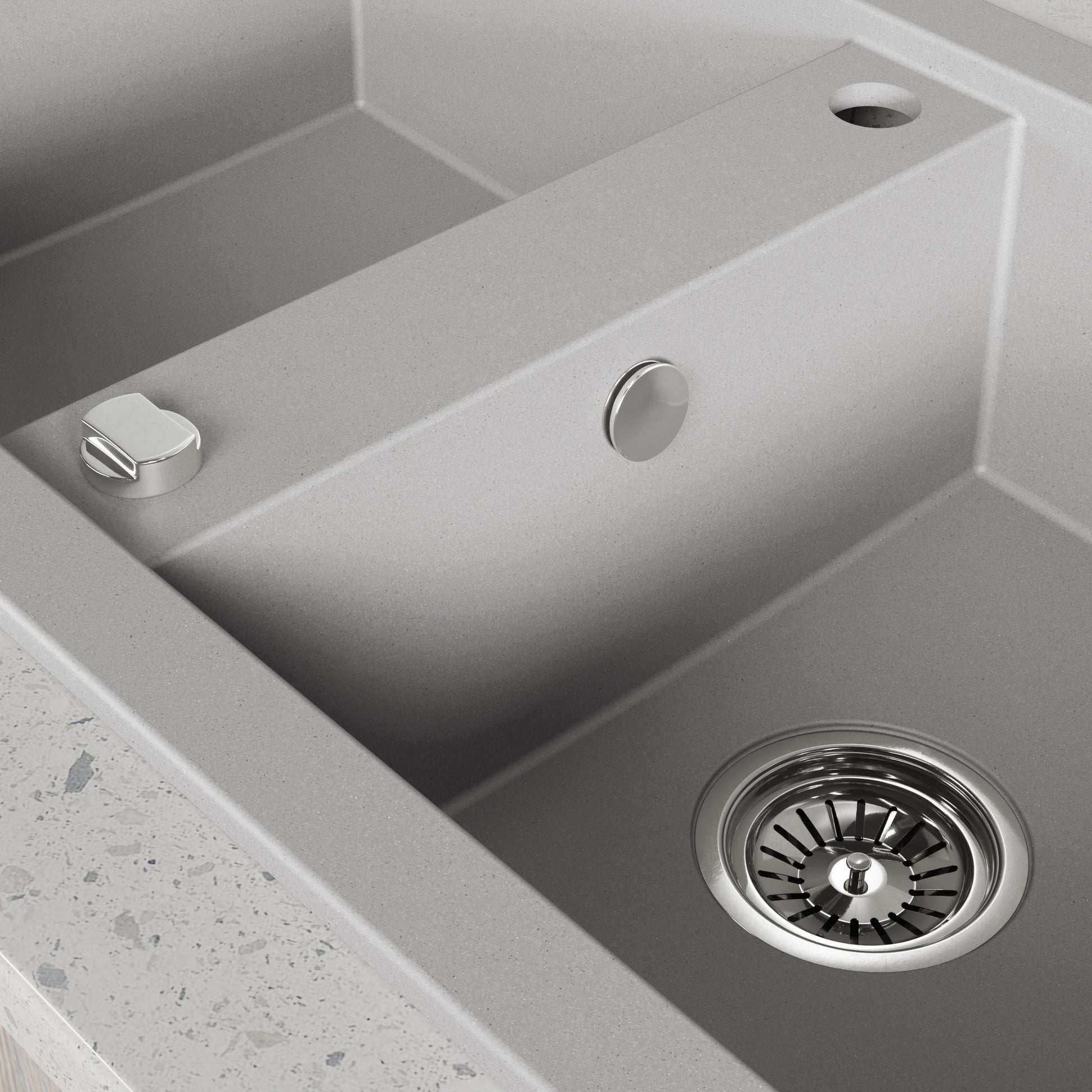 Laveo Barbados Granite Sink 2 Bowl - Grey – product view 3