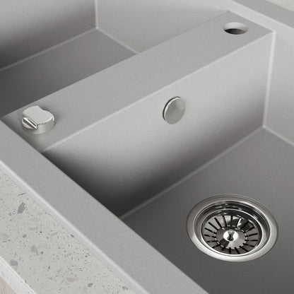 Laveo Barbados Granite Sink 2 Bowl - Grey – product view 3