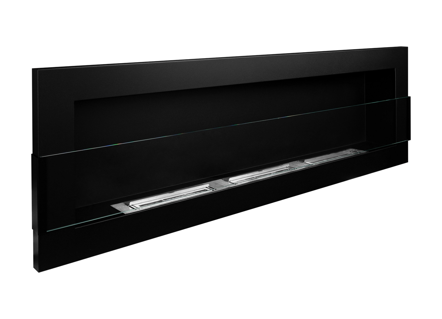 NOVAFLAME - WALL-MOUNTED BIO-FIREPLACE  1200X400 WITH GLASS - MATTE BLACK