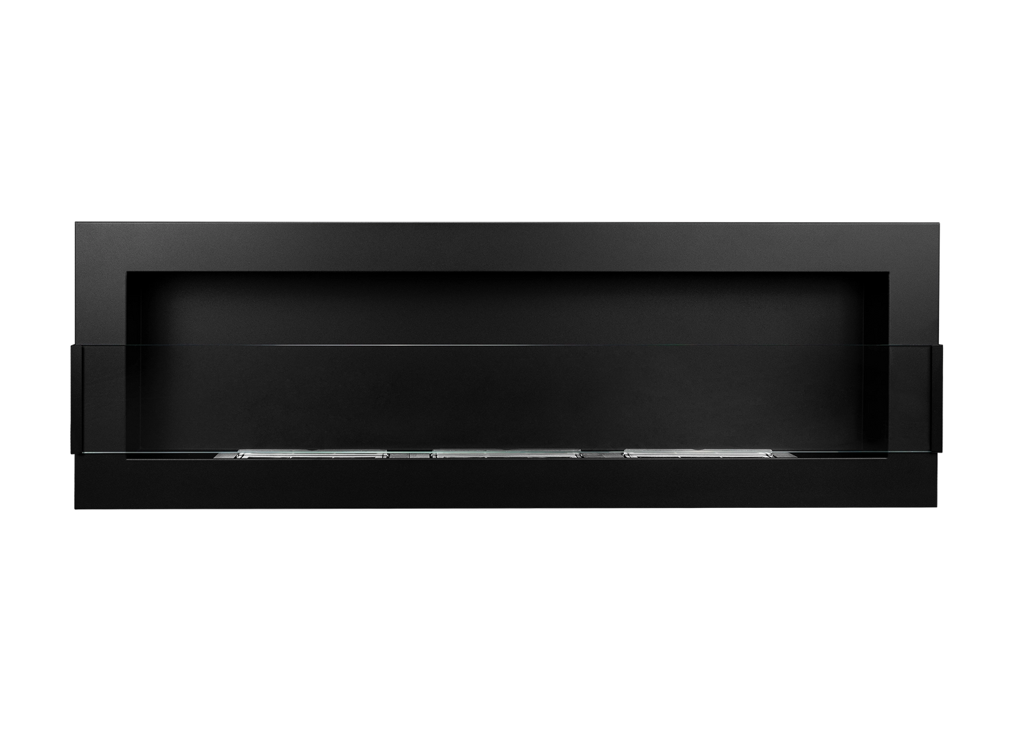 NOVAFLAME - WALL-MOUNTED BIO-FIREPLACE  1200X400 WITH GLASS - MATTE BLACK