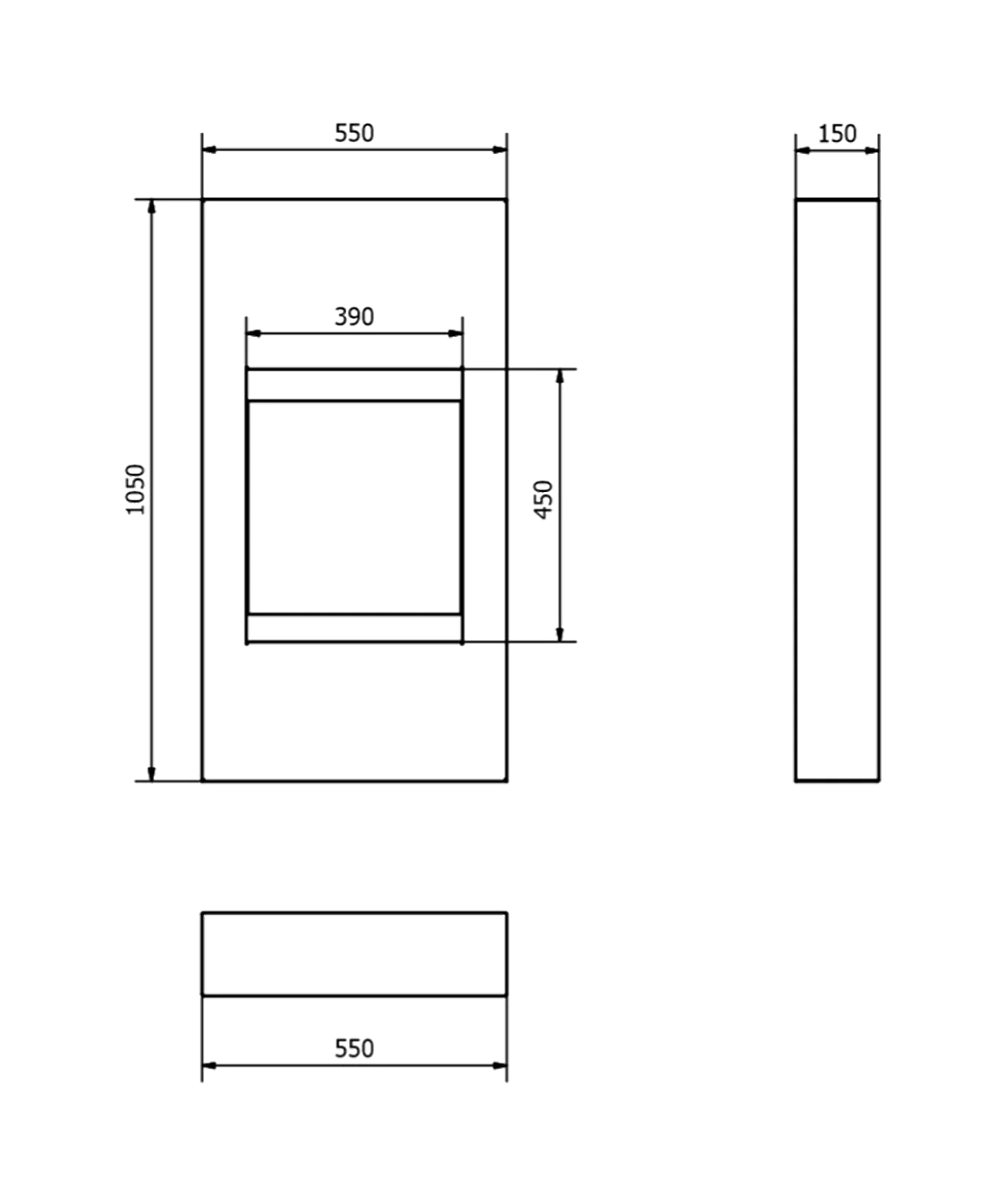 NOVAFLAME PORTAL MODERN BLACK BIO-FIREPLACE