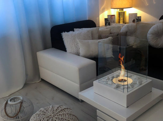 NOVAFLAME FREESTANDING SUNSET GARDEN BIO-FIREPLACE WHITE