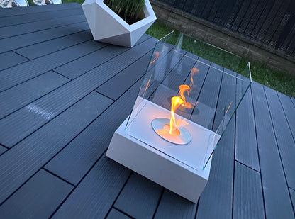 NOVAFLAME FREESTANDING SUNSET GARDEN BIO-FIREPLACE WHITE