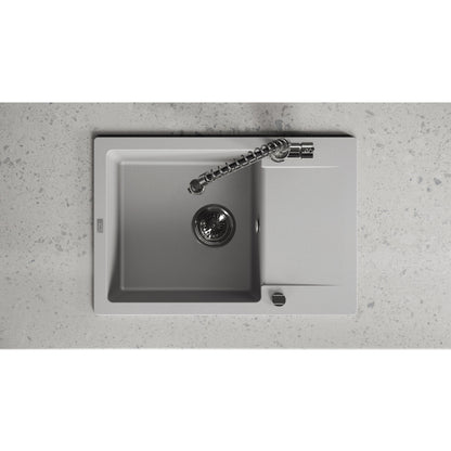 Laveo Celebes Granite Sink 1 Bowl with Half Drainer - Grey – product view 4