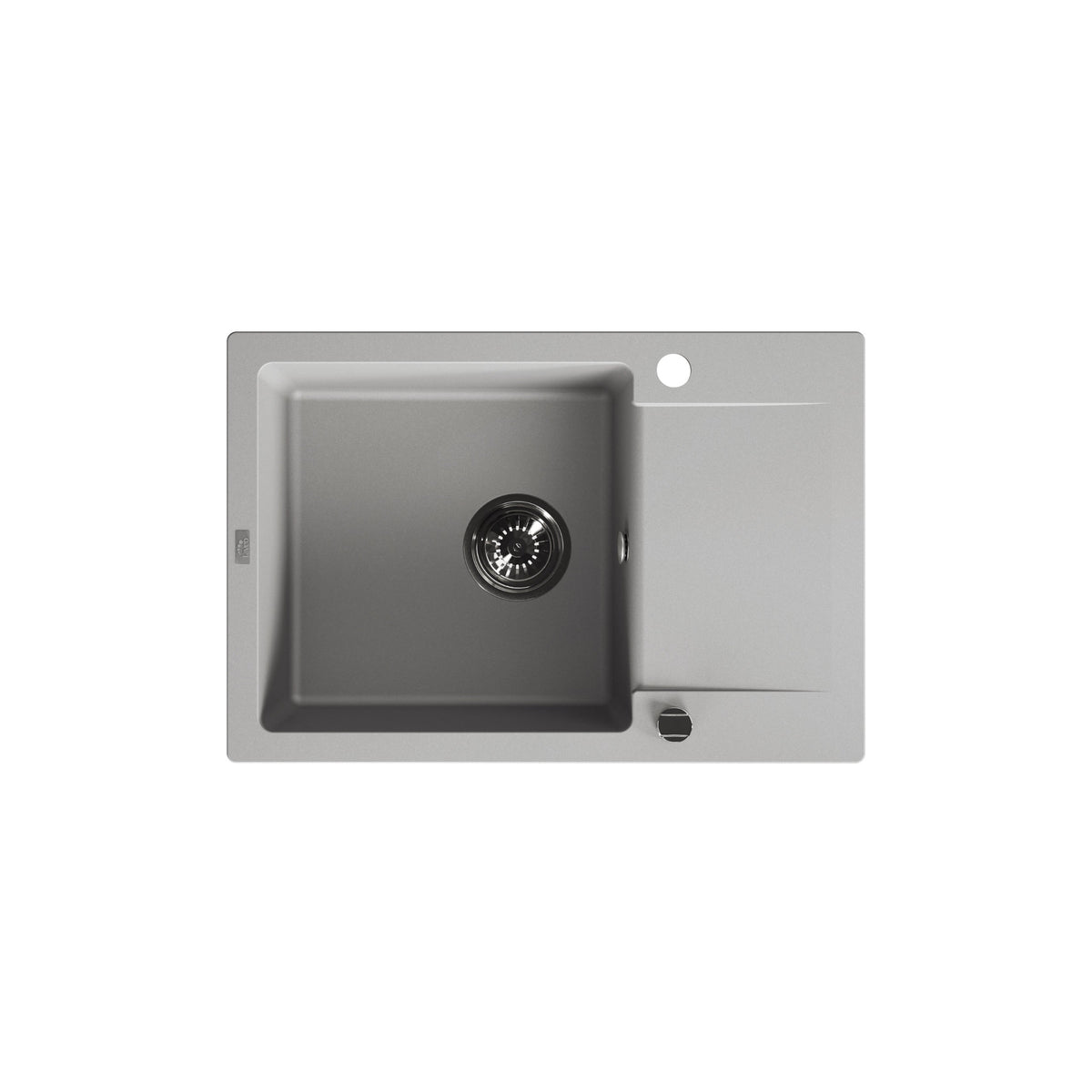 Laveo Celebes Granite Sink 1 Bowl with Half Drainer - Grey – product view 5