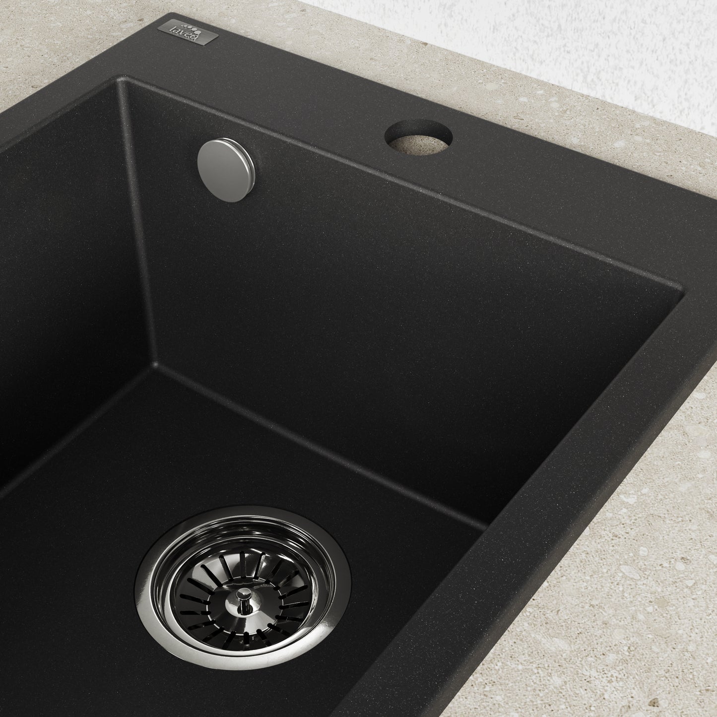 Laveo Chichi Granite Sink 1 Bowl - Monochrome Black