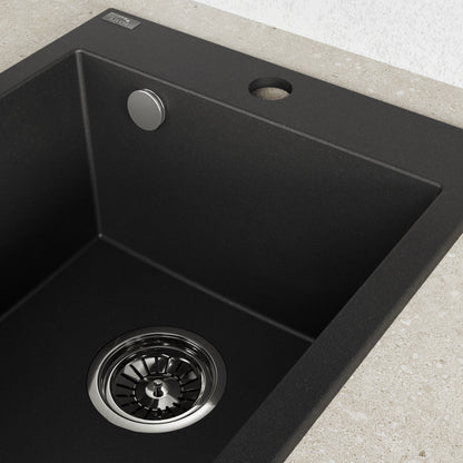 Laveo Chichi Granite Sink 1 Bowl - Monochrome Black