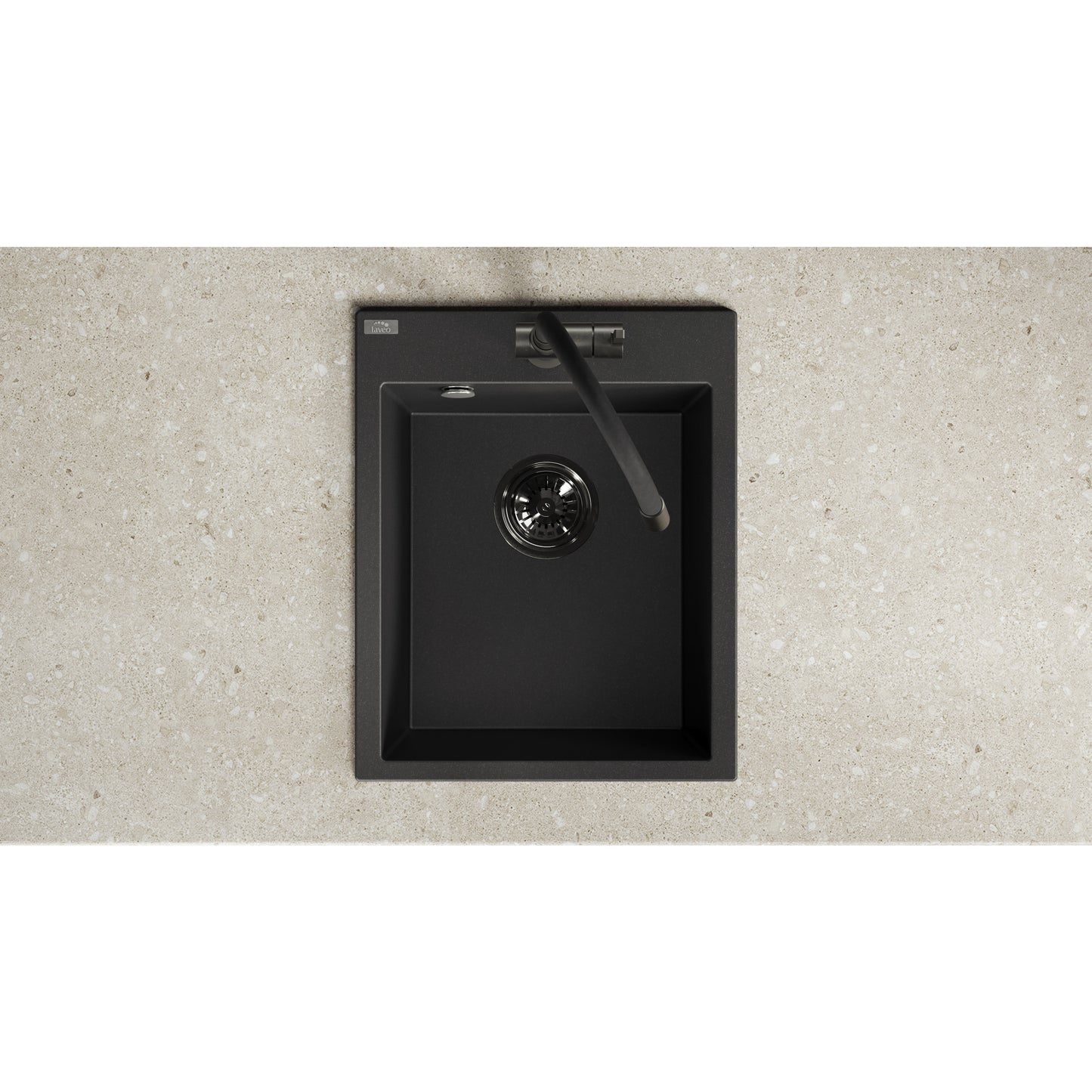 Laveo Chichi Granite Sink 1 Bowl - Monochrome Black