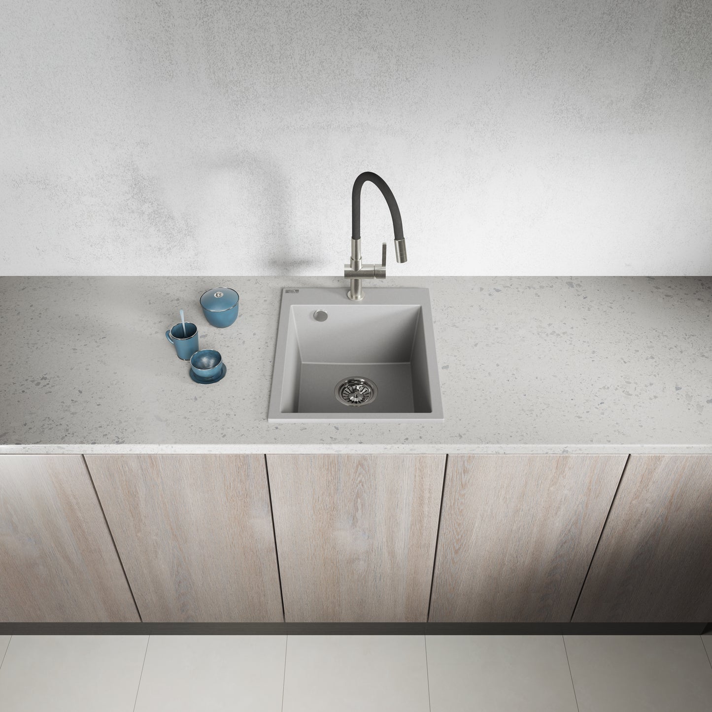 Laveo Chichi Granite Sink 1 Bowl - Grey