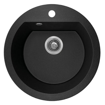 Laveo Dafne Granite Sink 1 Bowl - Monochrome Black