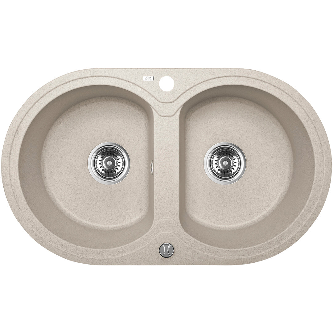 Laveo Dafne Granite Sink 2 Bowl - Beach Sand – product view 1
