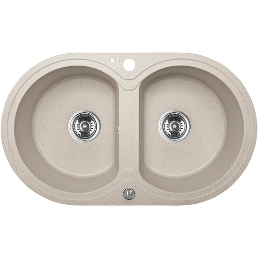 Laveo Dafne Granite Sink 2 Bowl - Beach Sand – product view 1