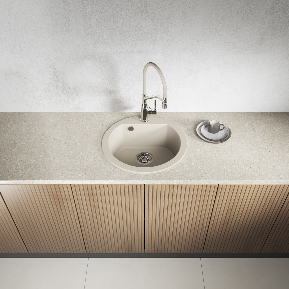 Laveo Dafne Granite Sink 1 Bowl - Beach Sand – product view 2