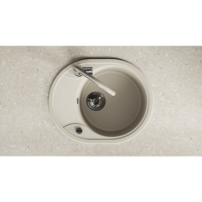Laveo Dafne Granite Sink 1 Bowl with Half Drainer - Beach Sand – product view 4