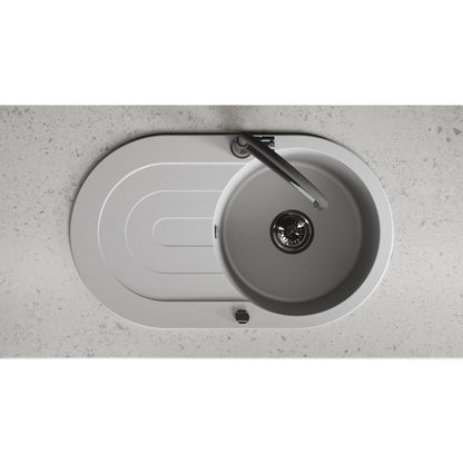 Laveo Dafne Granite Sink 1 Bowl with Drainer - Grey – product view 4