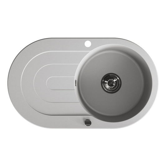 Laveo Dafne Granite Sink 1 Bowl with Drainer - Grey – product view 5