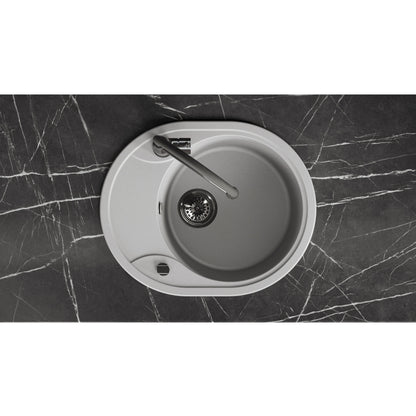 Laveo Dafne Granite Sink 1 Bowl with Half Drainer - Grey – product view 4