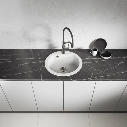 Laveo Dafne Granite Sink 1 Bowl - White – product view 2