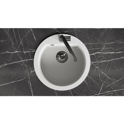 Laveo Dafne Granite Sink 1 Bowl - White – product view 4