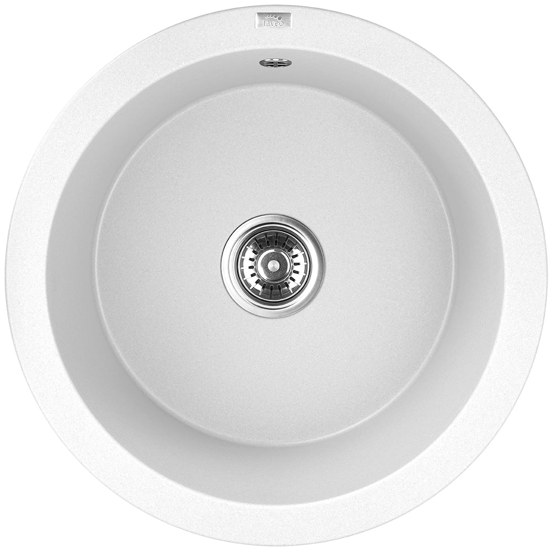 Laveo Dafne Granite Sink 1 Bowl V2 - White – product view 1