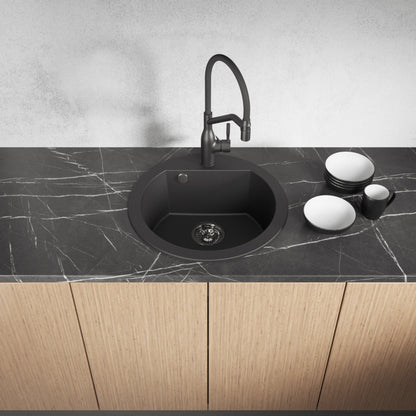 Laveo Dafne Granite Sink 1 Bowl - Black – product view 2