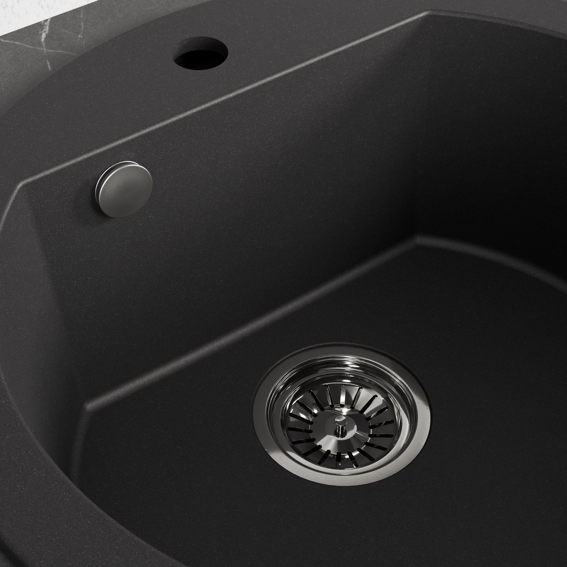 Laveo Dafne Granite Sink 1 Bowl - Black – product view 3